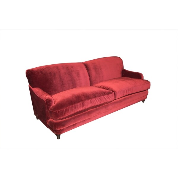 Porter Designs Annabelle Ruby Red Fabric Velvety Victorian Sofa