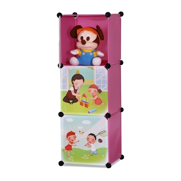 ALEKO Children's Collapsible Multipurpose Organizer 3 Level Cubes