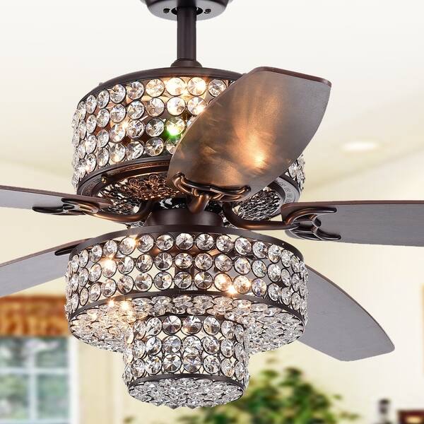 Shop Tierna 5 Blade 52 Inch Rustic Bronze Lighted Ceiling