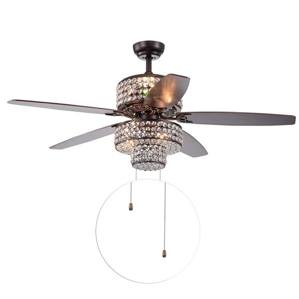 Shop Tierna 5 Blade 52 Inch Rustic Bronze Lighted Ceiling Fans Two