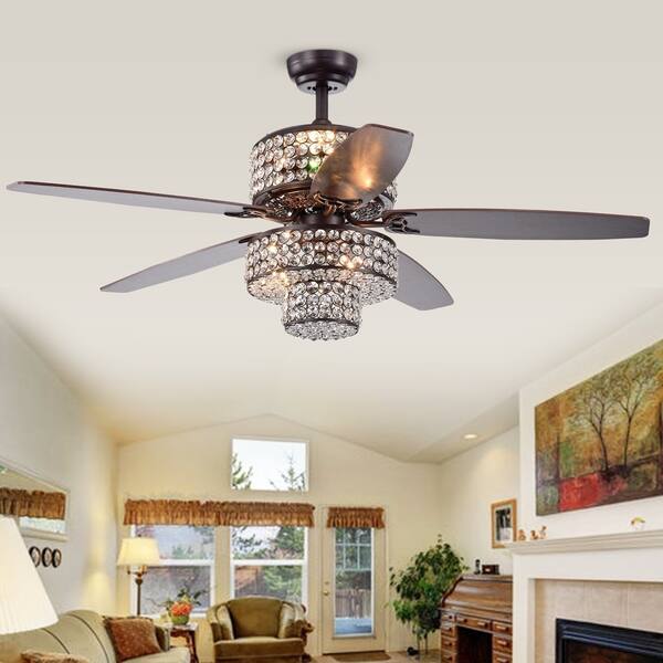 Shop Tierna 5 Blade 52 Inch Rustic Bronze Lighted Ceiling
