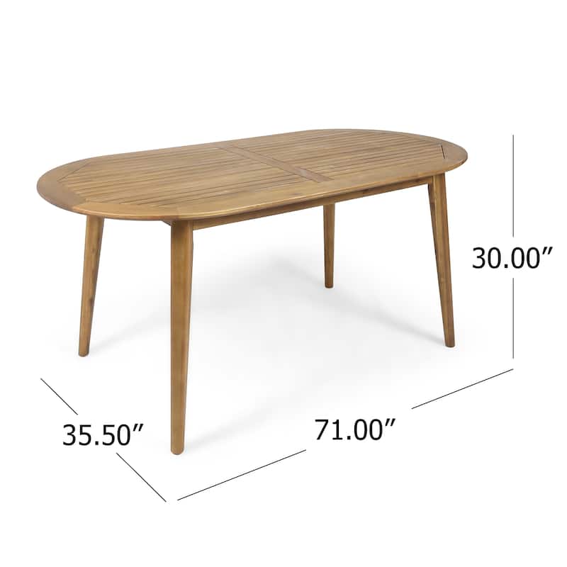 Stamford Outdoor 71" Acacia Wood Oval Dining Table by Christopher Knight Home - 71.00"L x 35.50"W x 30.00"H
