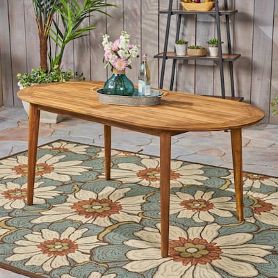 Stamford Outdoor 71" Acacia Wood Oval Dining Table by Christopher Knight Home - 71.00"L x 35.50"W x 30.00"H