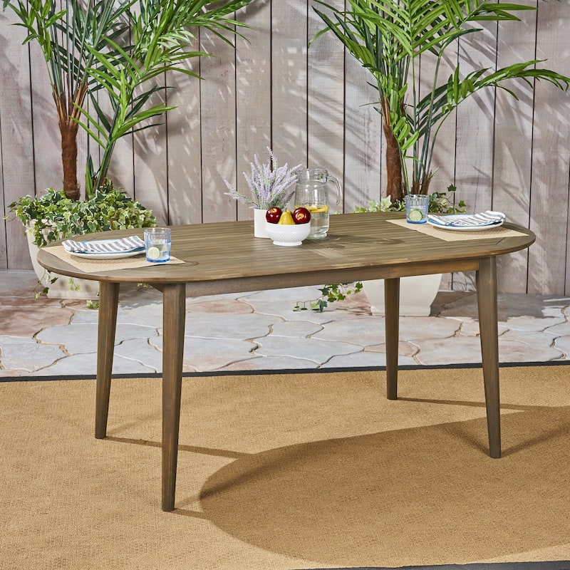 Stamford Outdoor 71" Acacia Wood Oval Dining Table by Christopher Knight Home - 71.00"L x 35.50"W x 30.00"H