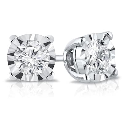 Auriya 14k Gold 5/8ctw Round Diamond Stud Earrings