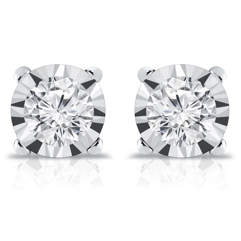 Auriya 14k Gold 5/8ctw Round Diamond Stud Earrings