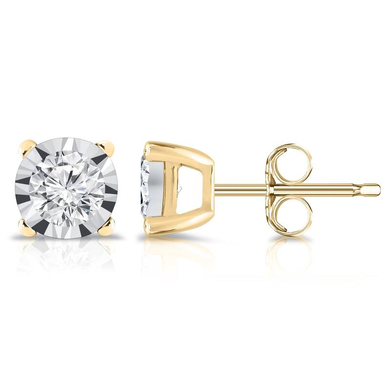 Auriya 14k Gold 5/8ctw Round Diamond Stud Earrings