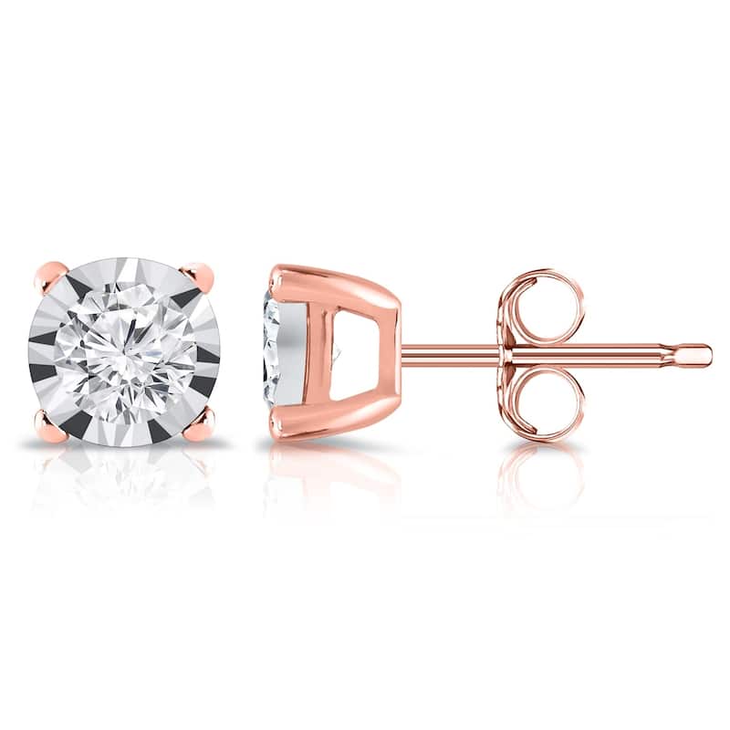 Auriya 14k Gold 5/8ctw Round Diamond Stud Earrings