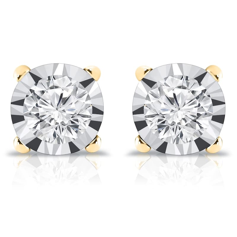 Auriya 14k Gold 5/8ctw Round Diamond Stud Earrings