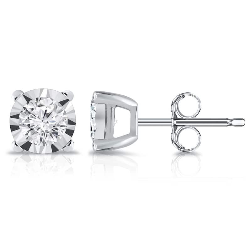 Auriya 14k Gold 5/8ctw Round Diamond Stud Earrings