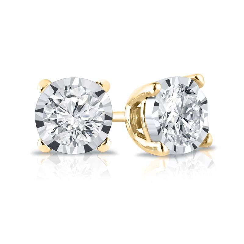 Auriya 14k Gold 1/5ctw Round Diamond Stud Earrings (G-H, VS1-VS2)
