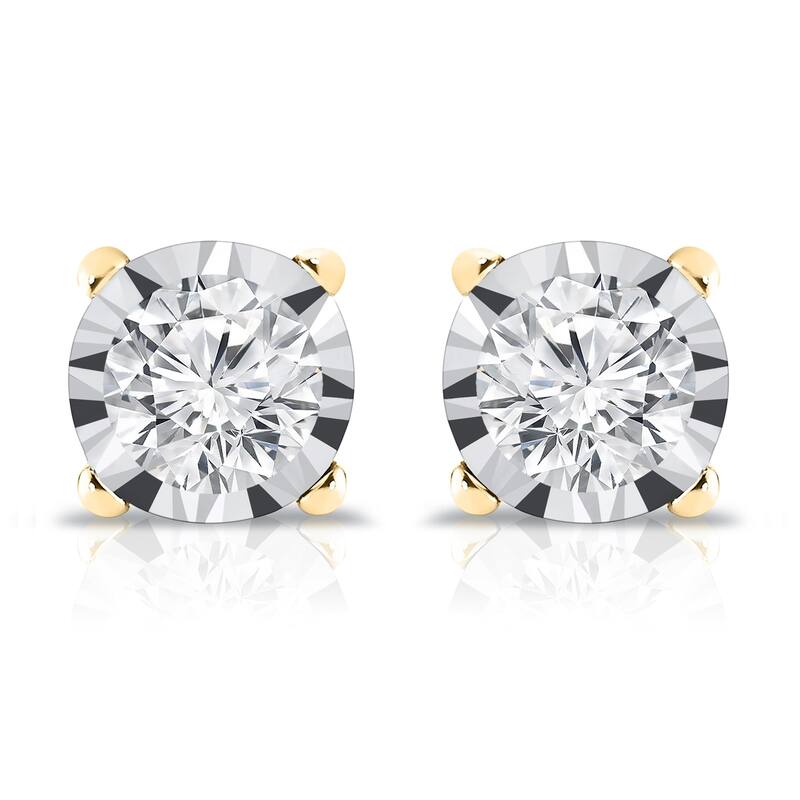 Auriya 14k Gold 1/5ctw Round Diamond Stud Earrings (G-H, VS1-VS2)