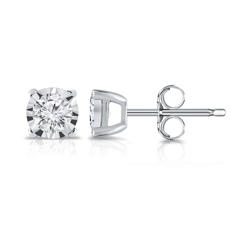 Auriya 14k Gold 1/5ctw Round Diamond Stud Earrings (G-H, VS1-VS2)