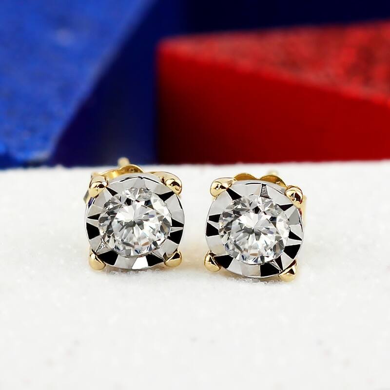 Auriya 14k Gold 5/8ctw Round Diamond Stud Earrings (G-H, SI1-SI2)