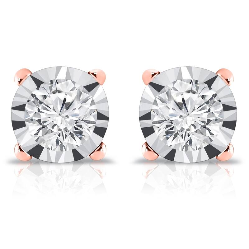 Auriya 14k Gold 5/8ctw Round Diamond Stud Earrings (G-H, SI1-SI2)
