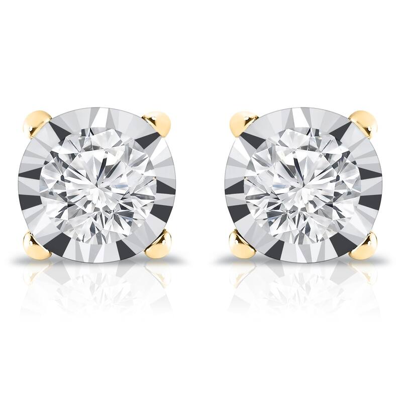 Auriya 14k Gold 5/8ctw Round Diamond Stud Earrings (G-H, SI1-SI2)