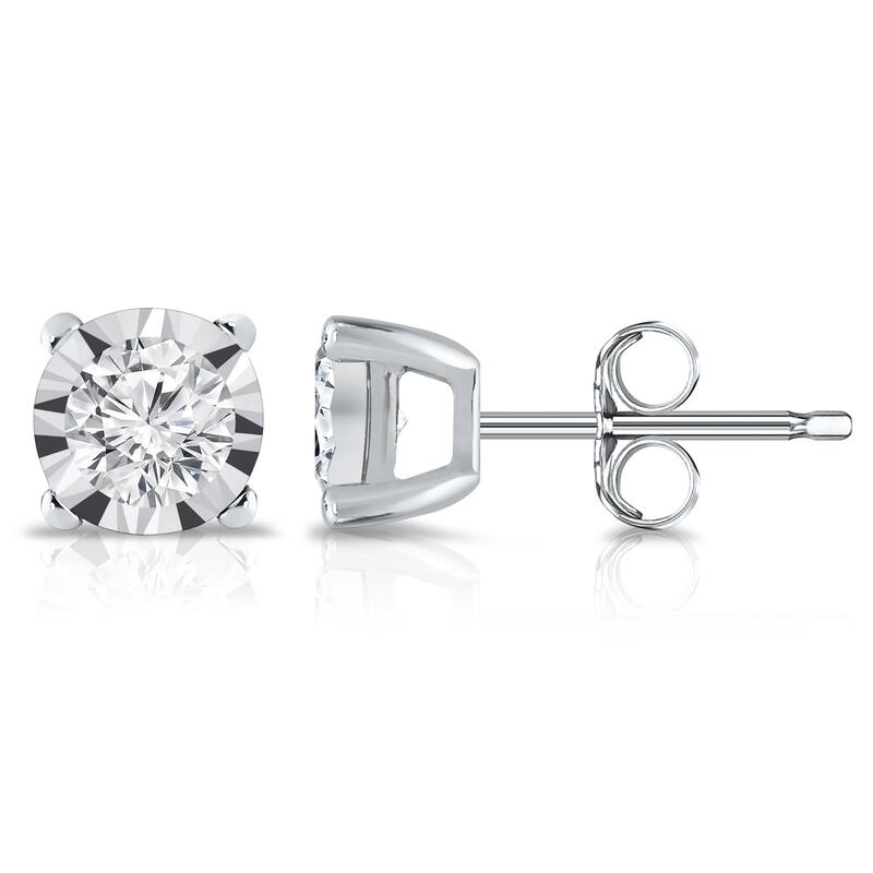 Auriya 14k Gold 5/8ctw Round Diamond Stud Earrings (G-H, SI1-SI2)