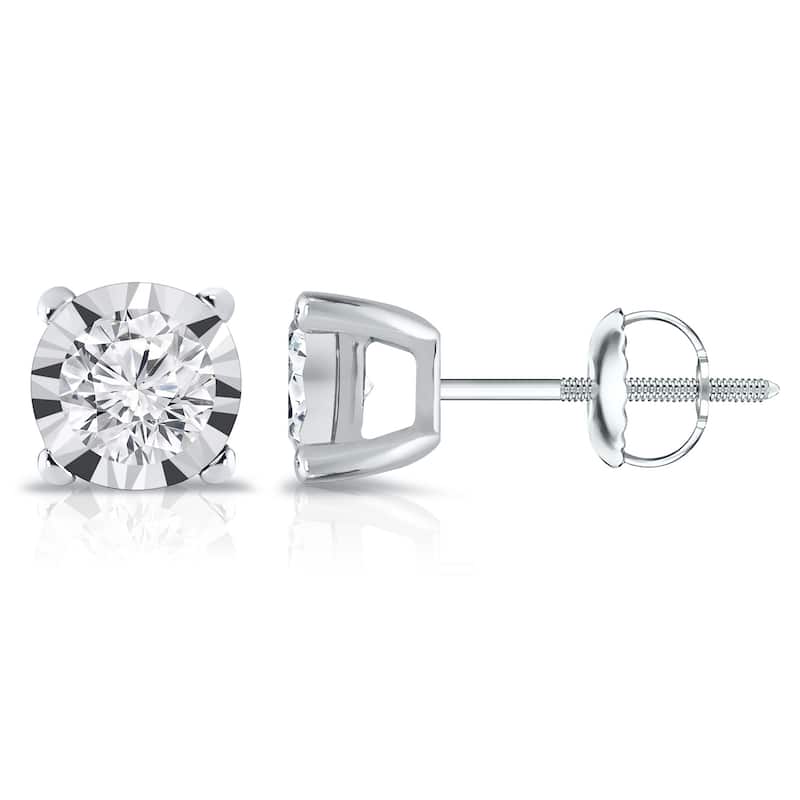 Auriya 5/8ctw Round-cut Diamond Stud Earrings 14k Gold (G-H, VS1-VS2)