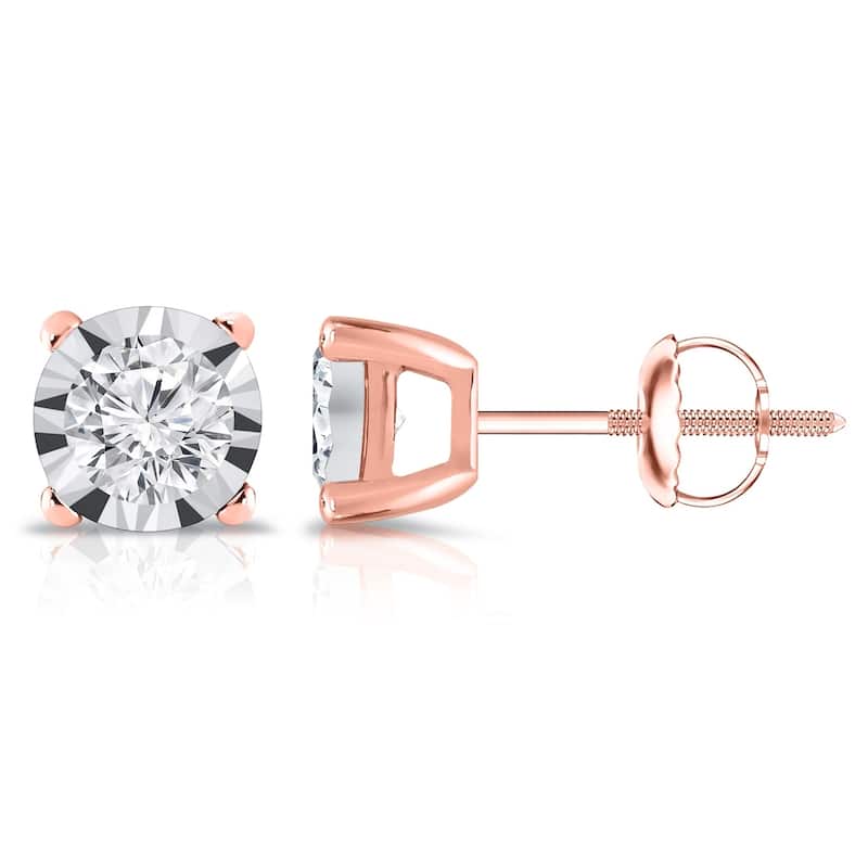 Auriya 5/8ctw Round-cut Diamond Stud Earrings 14k Gold (G-H, VS1-VS2)
