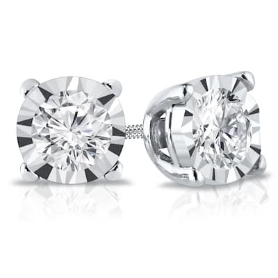 Auriya 5/8ctw Round-cut Diamond Stud Earrings 14k Gold (G-H, VS1-VS2)