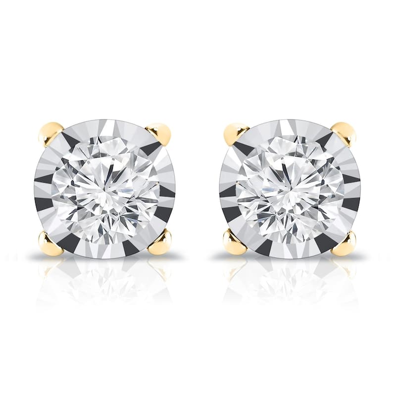 Auriya 14k Gold 1/5ctw Round Diamond Stud Earrings (G-H, I1-I2)