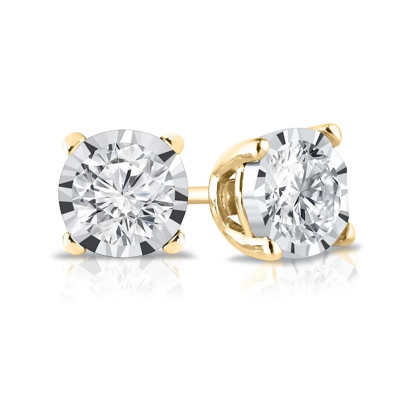 Auriya 14k Gold 1/5ctw Round Diamond Stud Earrings (G-H, I1-I2)