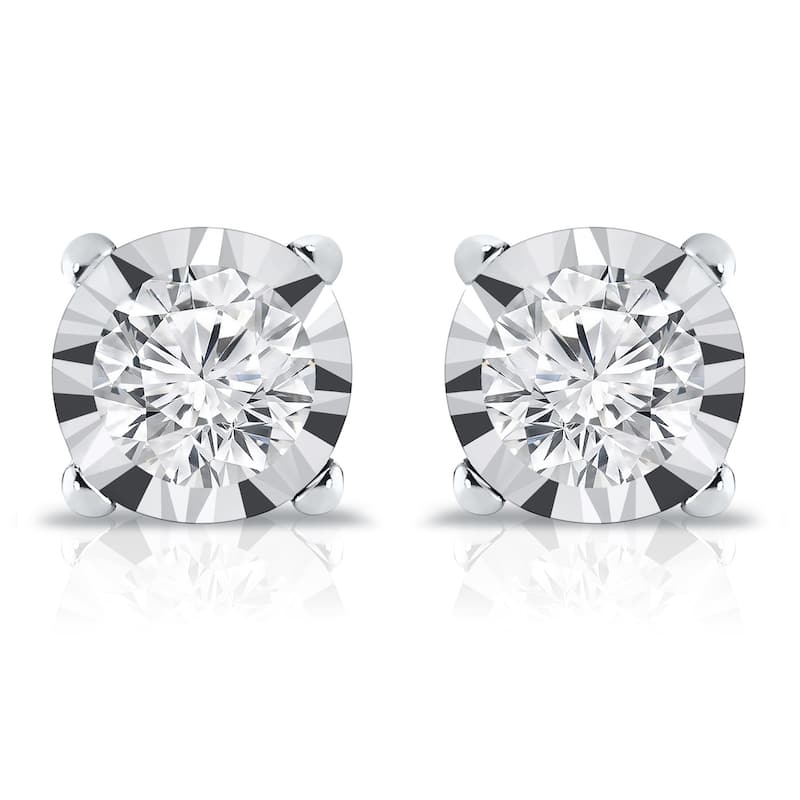 Auriya 14k Gold 3/8ctw Round Diamond Stud Earrings (G-H,SI1-SI2)