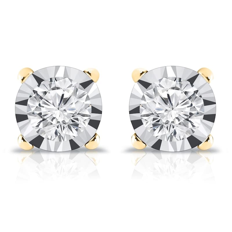 Auriya 14k Gold 3/8ctw Round Diamond Stud Earrings (G-H,SI1-SI2)