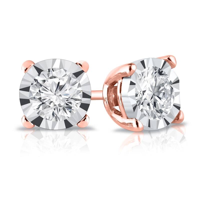 Auriya 14k Gold 3/8ctw Round Diamond Stud Earrings (G-H,SI1-SI2)