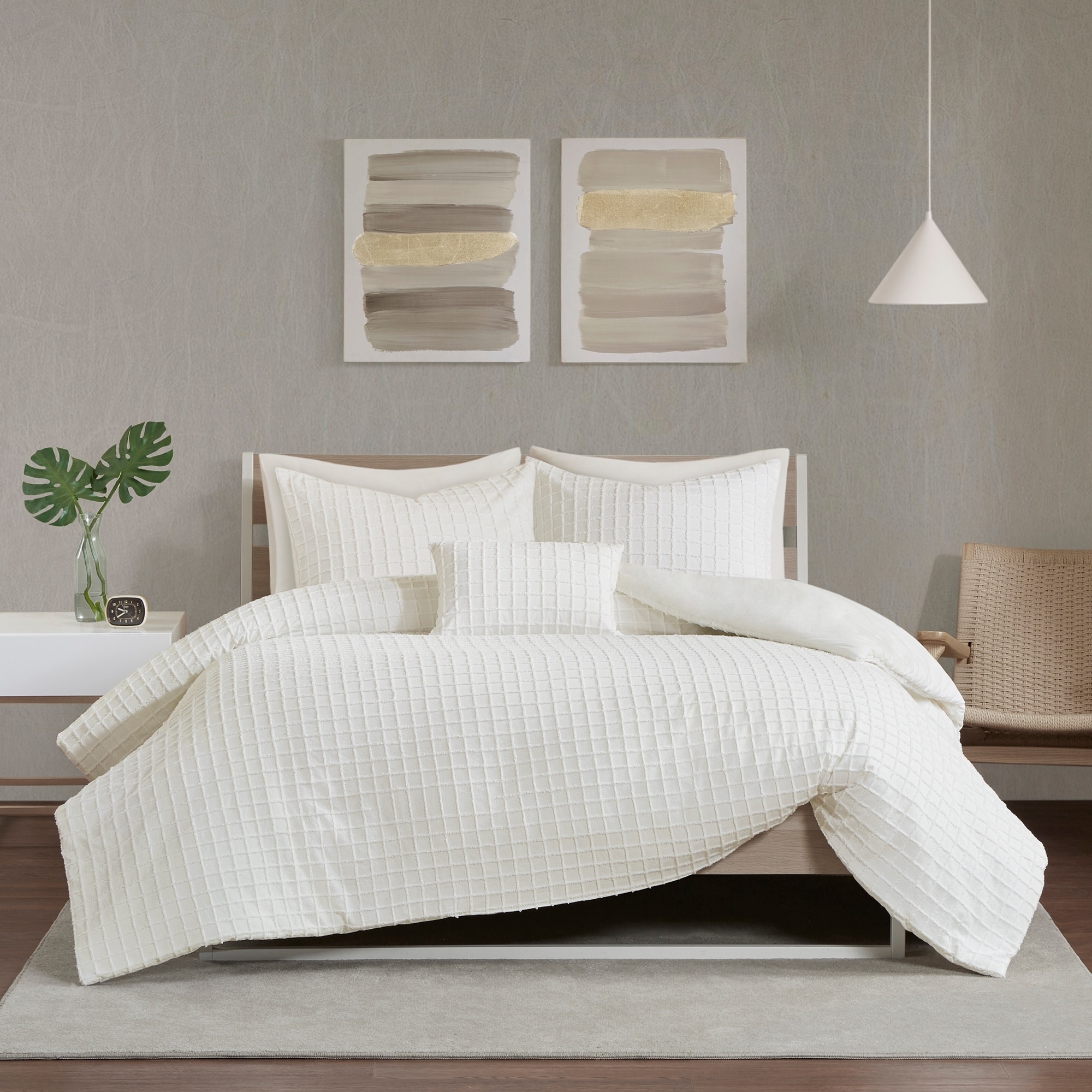 Shop Urban Habitat Ellie Ivory Cotton Chenille Jacquard Duvet