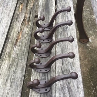 50pcs Cast Iron Vintage Style Coat Hat Towels Hooks Rack Hall Tree Hardware Set