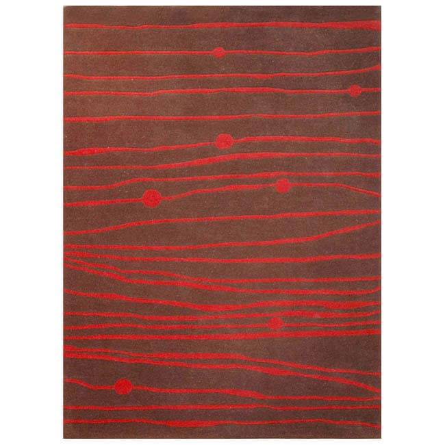 Hand tufted Zoom Red Wool Rug (8 X 106) (RedPattern AbstractMeasures 1 inch thickTip We recommend the use of a non slip pad to keep the rug from moving on slick surfaces. All rug sizes are approximate. Due to the difference of monitor colors, some rug c