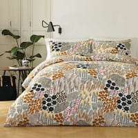 Retro Floral Duvet Cover King Size,Vintage Pastel Doodle Flower