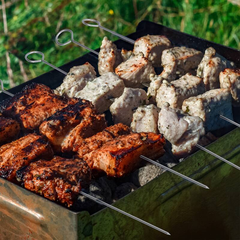 7-Piece BBQ Grill Tool Kit - Stainless Steel BBQ Accessories Kitchen Set by Home-Complete