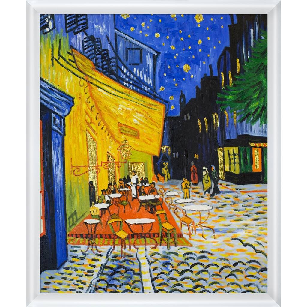 La Pastiche Vincent Van Gogh 'Cafe Terrace at Night' (Luxury Line) Hand Painted Oil Reproduction
