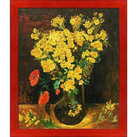 Vincent Van Gogh 'Vase with Viscaria (Poppy Flowers)' Hand Painted Oil Reproduction