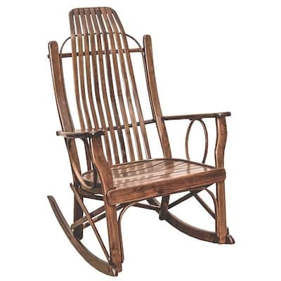 Brown Maple Flat Arm Rocking Chair