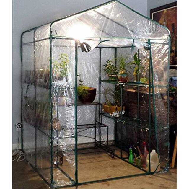 Walk-In Greenhouse- Indoor Outdoor with 8 Sturdy Shelves-Grow Plants, Seedlings, Herbs, or Flowers by Home-Complete