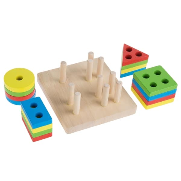 Hey! Play! Classic Giant Wooden Blocks Tower Stacking Game