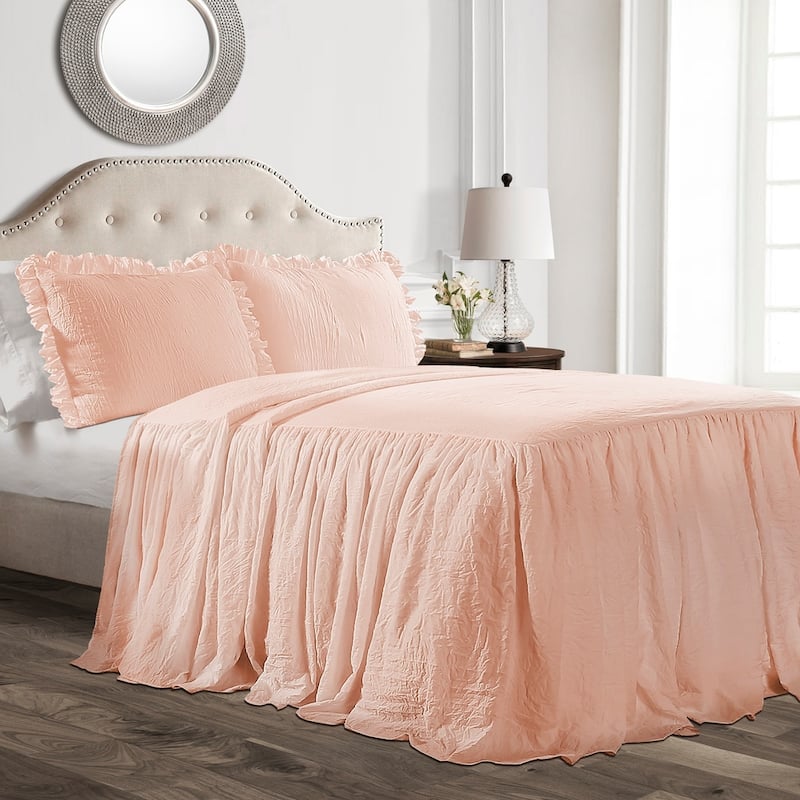 Lush Decor Ruffle Skirt Bedspread Set - Blush - King