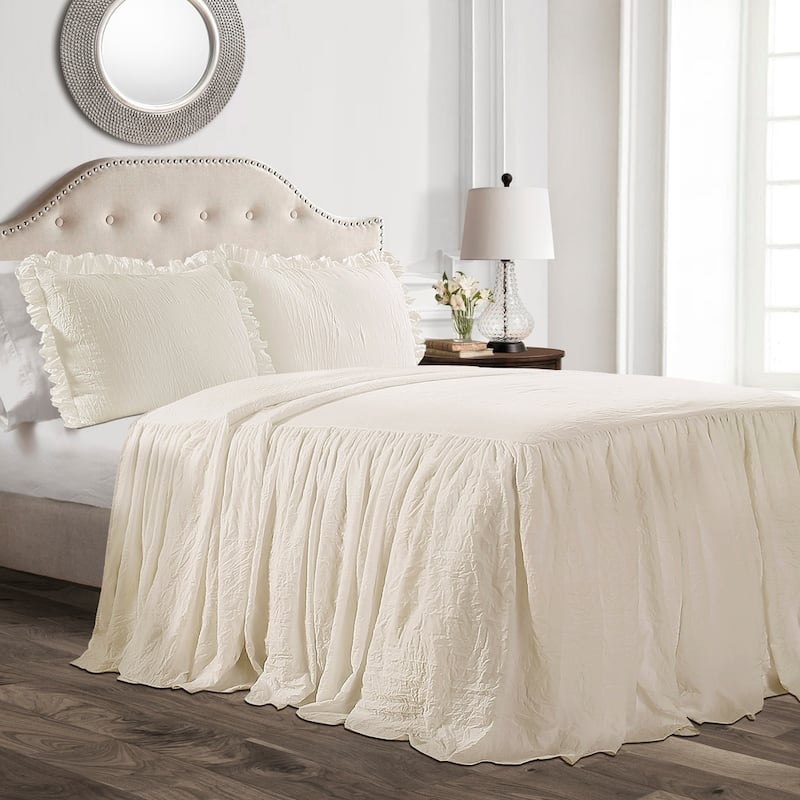 Lush Decor Ruffle Skirt Bedspread Set - Ivory - Twin