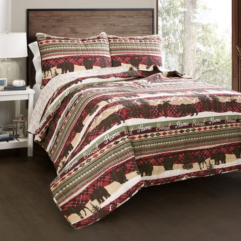 Lush Decor Holiday Lodge 3 Piece Quilt Set