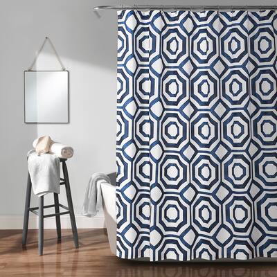 Lush Decor Octagon Blocks Shower Curtain