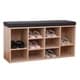 preview thumbnail 1 of 3, Natural Wooden Shoe Cubicle Storage Entryway Bench with Soft Cushion for Seating