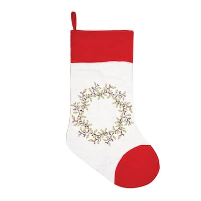 Holladay Garland Embroidered Christmas Stocking