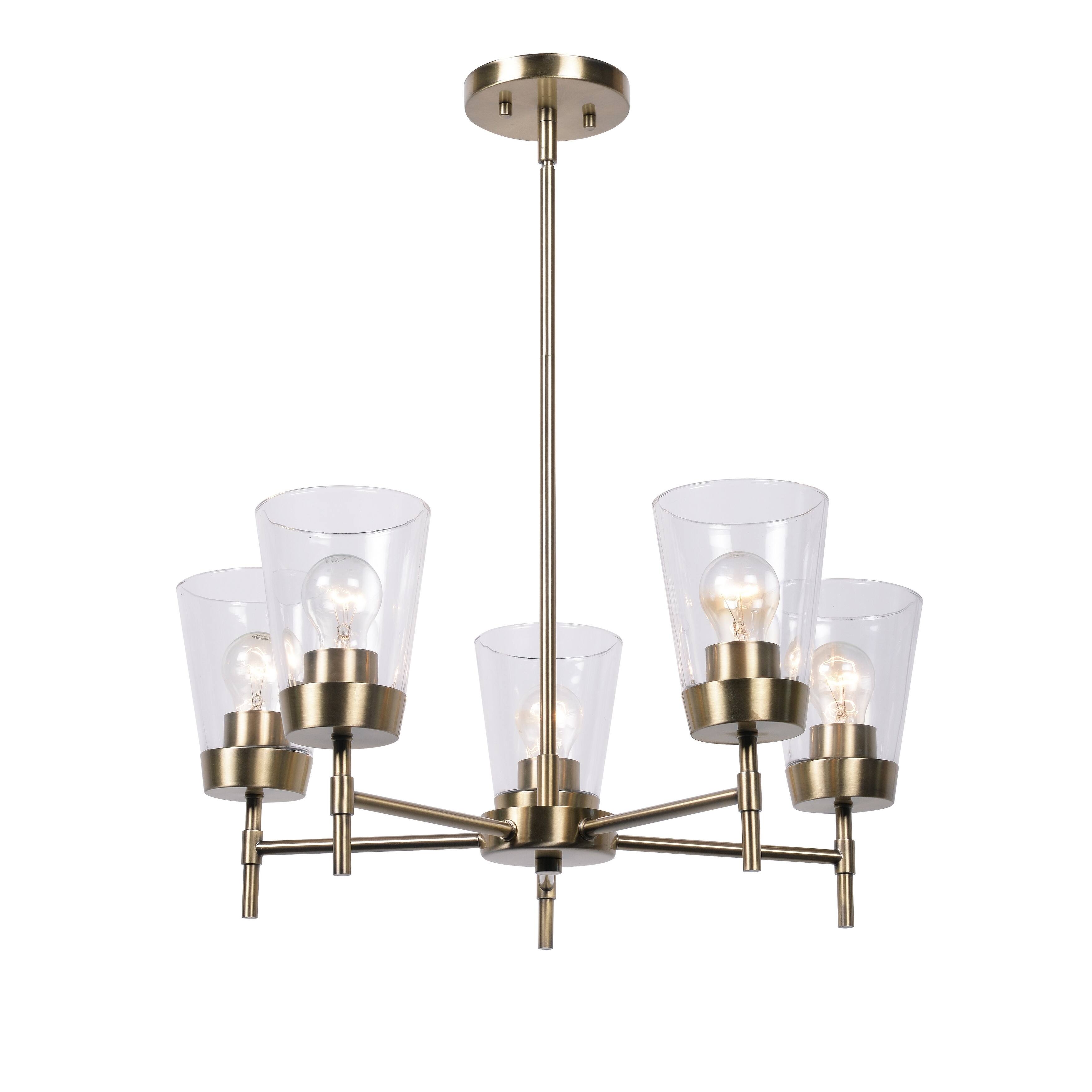 Wynn 10-inch Antique Brass 5 Light Chandelier - Chandeliers For Bedrooms by Overstock.com