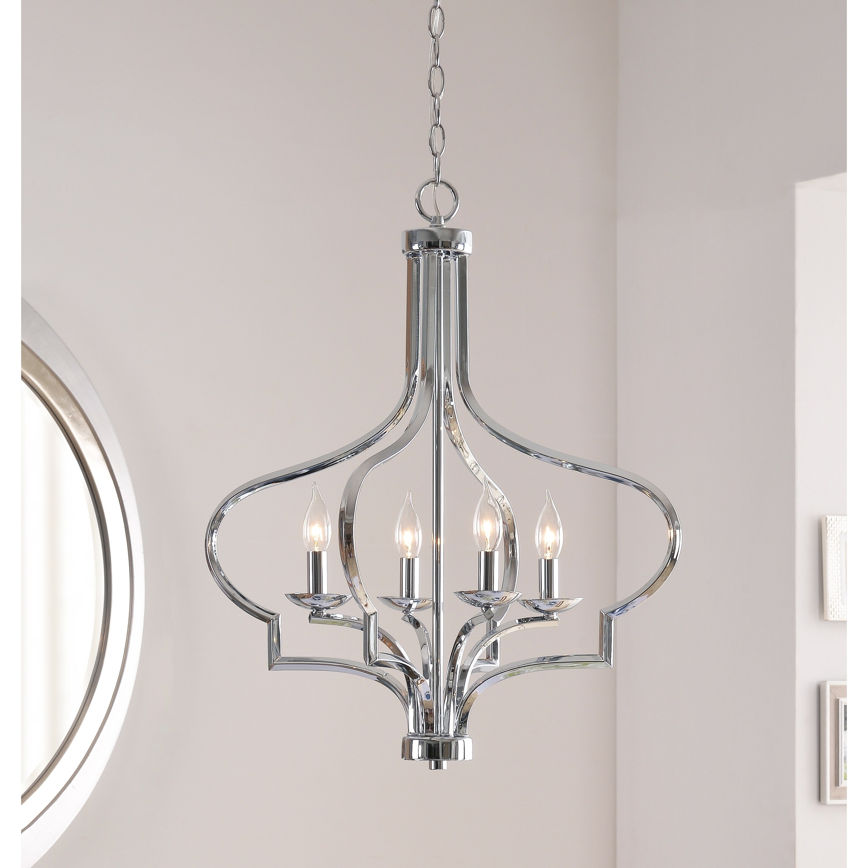 Motif 26-inch Chrome 4 Light Chandelier - Chandeliers For Bedrooms by Overstock.com
