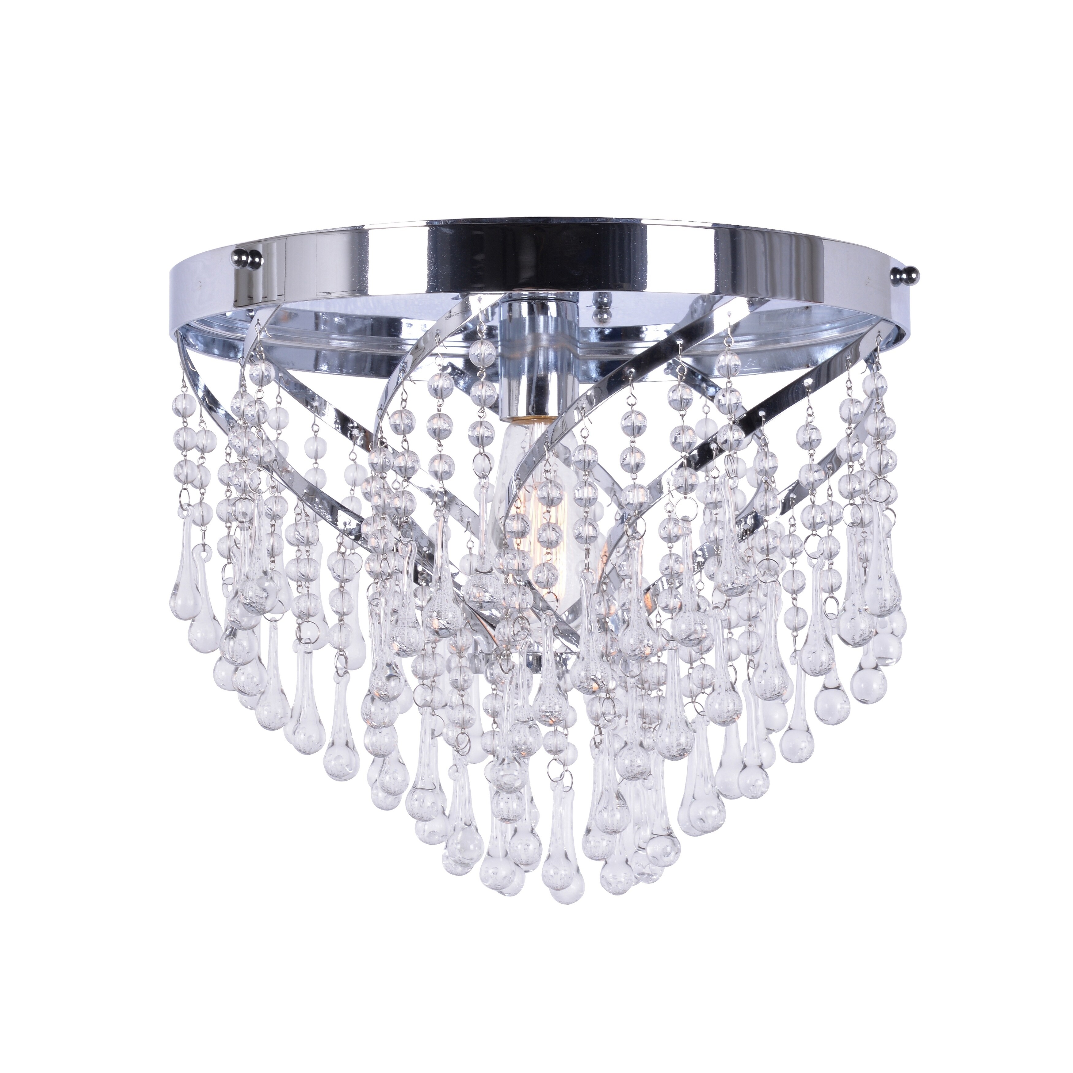 Sia 12 Inch Chrome 1 Light Flush Mount Free Shipping Today Sia 12 Inch Chrome 1 Light Flush Mount
