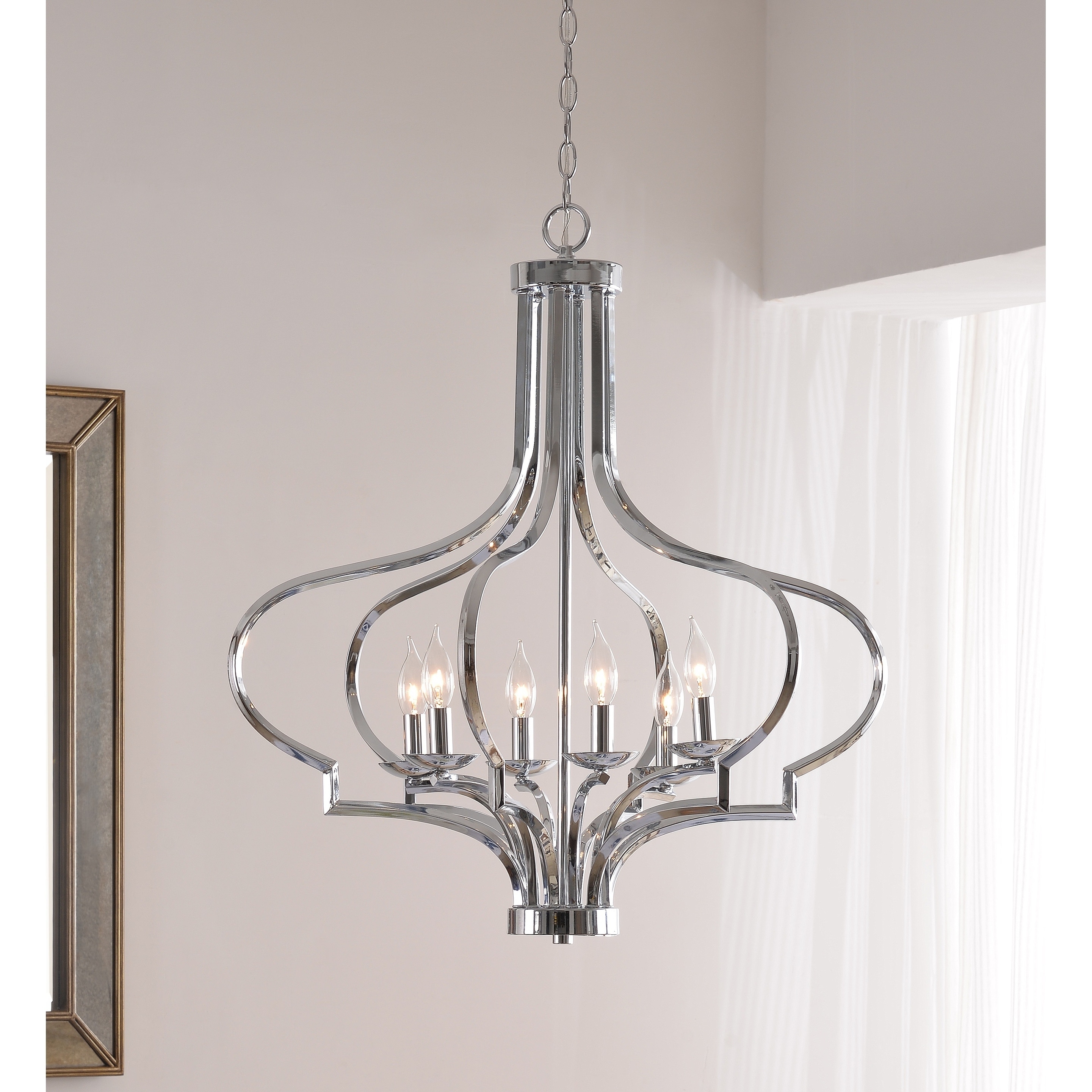 Motif 29-inch Chrome 6 Light Chandelier - Chandeliers For Bedrooms by Overstock.com