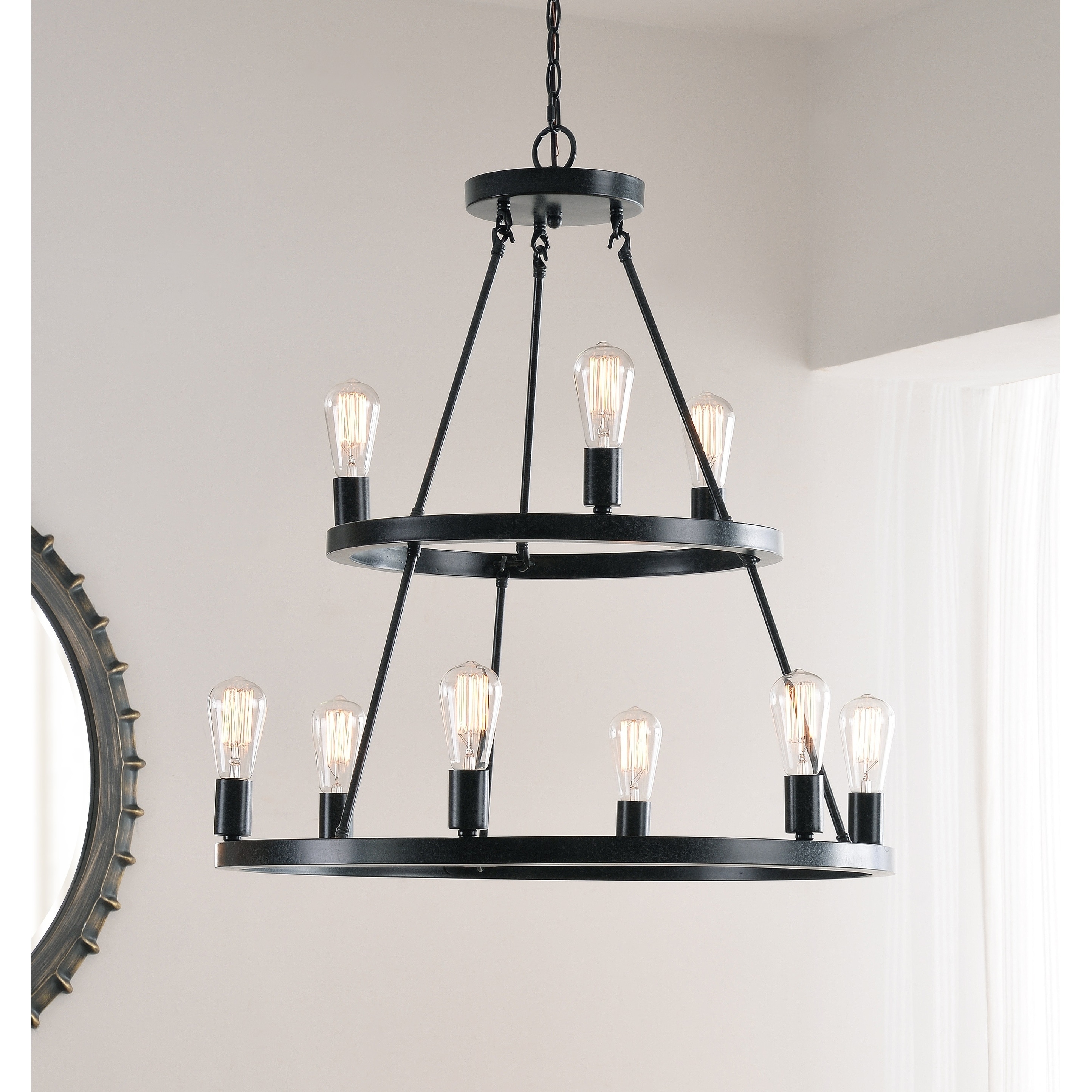 Collider 36-inch Forged Graphite 9 Light Chandelier - Chandeliers For Bedrooms by Overstock.com